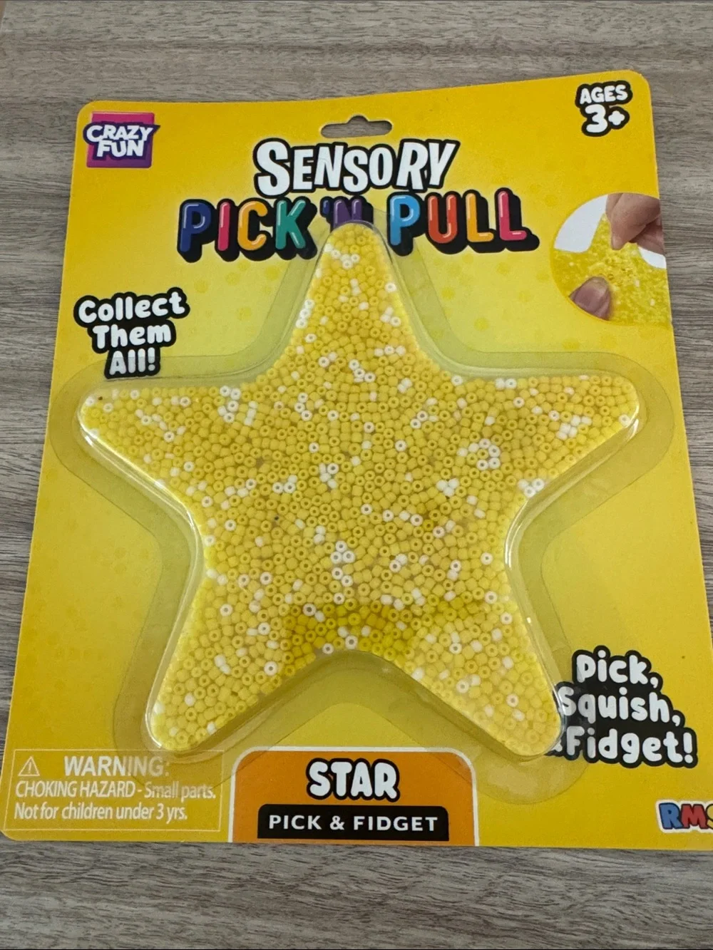 RMS Sensory Pick 'N Pull Kids Toys - Purple, Teal, Yellow Crazy Fun.Set of 3 NEW